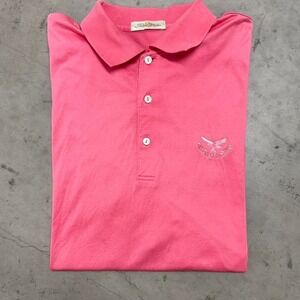 Peter Millar Men's Pink Golf Polo Sz Large Carnagie Golf Club Logo